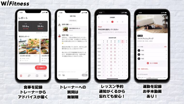 ウィズフィットネススマホ画面